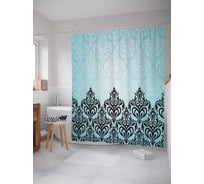 Штора (занавеска) для ванной JoyArty "Впечатляющий узор" из сатена, 180х200 см с крючками, sc_17386