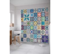 Штора (занавеска) для ванной JoyArty "Фантазийный ручей" из сатена, 180х200 см с крючками, sc_17029