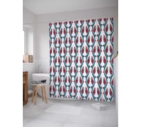 Штора (занавеска) для ванной JoyArty "Волнистый мираж" из сатена, 180х200 см с крючками, sc_17736