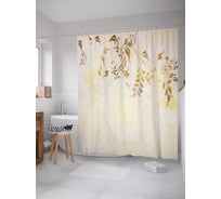 Штора (занавеска) для ванной JoyArty "Небесная рамка" из сатена, 180х200 см с крючками, sc_17455