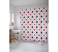 Штора (занавеска) для ванной JoyArty "Порядок мастей" из сатена, 180х200 см с крючками, sc_11300