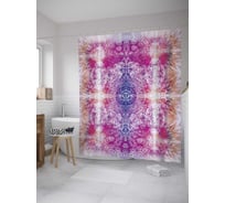 Штора (занавеска) для ванной JoyArty "Яркая цветочная витрина" из сатена, 180х200 см с крючками, sc_11277