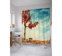 Штора (занавеска) для ванной JoyArty "Мысли летят" из сатена, 180х200 см с крючками, sc_17645