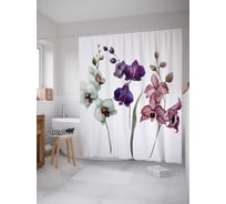 Штора (занавеска) для ванной JoyArty "Натуральный цвет" из сатена, 180х200 см с крючками, sc_14531