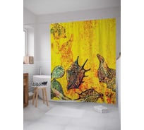 Штора (занавеска) для ванной JoyArty "Лавовые ракушки" из сатена, 180х200 см с крючками, sc_17260