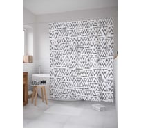 Штора (занавеска) для ванной JoyArty "Треугольные спирали" из сатена, 180х200 см с крючками, sc_20905