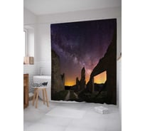 Штора (занавеска) для ванной JoyArty "Млечый путь" из сатена, 180х200 см с крючками, sc_17252