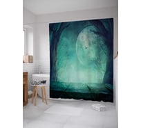 Штора (занавеска) для ванной JoyArty "Лунная тайна" из сатена, 180х200 см с крючками, sc_18823