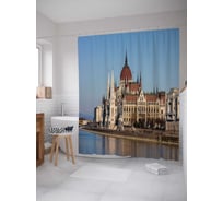 Штора (занавеска) для ванной JoyArty "Собор над рекой" из сатена, 180х200 см с крючками, sc_10534
