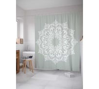 Штора (занавеска) для ванной JoyArty "Классический орнамент" из сатена, 180х200 см с крючками, sc_15419
