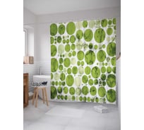 Штора (занавеска) для ванной JoyArty "Стареющие круги" из сатена, 180х200 см с крючками, sc_16387