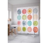 Штора (занавеска) для ванной JoyArty "Росписной креатив" из сатена, 180х200 см с крючками, sc_16362