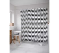 Штора (занавеска) для ванной JoyArty "Треугольные зигзаги" из сатена, 180х200 см с крючками, sc_20900