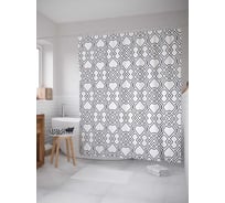 Штора (занавеска) для ванной JoyArty "Мраморные узоры" из сатена, 180х200 см с крючками, sc_20859