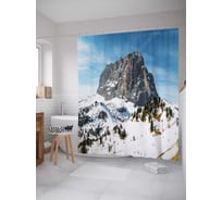 Штора (занавеска) для ванной JoyArty "Гора согретая солнцем" из сатена, 180х200 см с крючками, sc_15310