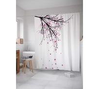 Штора (занавеска) для ванной JoyArty "Новое цветение" из сатена, 180х200 см с крючками, sc_14306