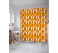 Штора (занавеска) для ванной JoyArty "Светлое тепло" из сатена, 180х200 см с крючками, sc_14335