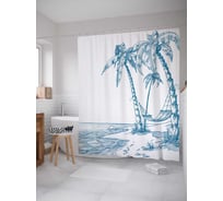 Штора (занавеска) для ванной JoyArty "Долгожданный отдых" из сатена, 180х200 см с крючками, sc_13910