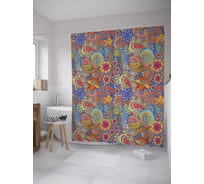 Штора (занавеска) для ванной JoyArty "Красочное вдохновение" из сатена, 180х200 см с крючками, sc_12209