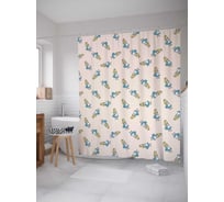 Штора (занавеска) для ванной JoyArty "Девичьи игры" из сатена, 180х200 см с крючками, sc_14072