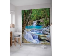 Штора (занавеска) для ванной JoyArty "Волшебное течение" из сатена, 180х200 см с крючками, sc_13903