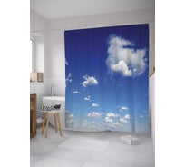 Штора (занавеска) для ванной JoyArty "Облачное небо" из сатена, 180х200 см с крючками, sc_11995