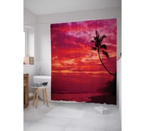 Штора (занавеска) для ванной JoyArty "Волнующий вечер" из сатена, 180х200 см с крючками, sc_13804