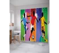 Штора (занавеска) для ванной JoyArty "Футбол - игра миллионов" из сатена, 180х200 см с крючками, sc_17310