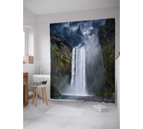 Штора (занавеска) для ванной JoyArty "Небесный водопад" из сатена, 180х200 см с крючками, sc_13901