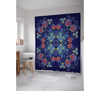 Штора (занавеска) для ванной JoyArty "Ценные цветы" из сатена, 180х200 см с крючками, sc_16964