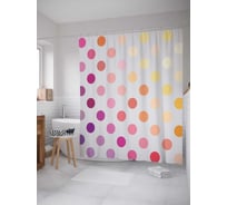 Штора (занавеска) для ванной JoyArty "Радужные круги" из сатена, 180х200 см с крючками, sc_17168