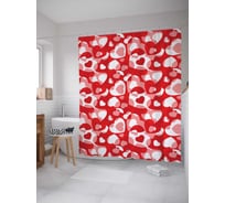 Штора (занавеска) для ванной JoyArty "Любовные формы" из сатена, 180х200 см с крючками, sc_11711