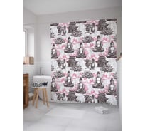 Штора (занавеска) для ванной JoyArty "Долина медитации" из сатена, 180х200 см с крючками, sc_12211