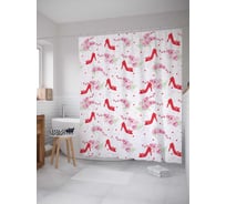 Штора (занавеска) для ванной JoyArty "Подходящие туфельки" из сатена, 180х200 см с крючками, sc_19099