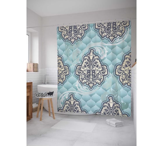 Штора (занавеска) для ванной JoyArty "Обряд предсказания" из сатена, 180х200 см с крючками, sc_12089