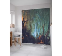 Штора (занавеска) для ванной JoyArty "Чудный коридор" из сатена, 180х200 см с крючками, sc_17335