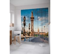 Штора (занавеска) для ванной JoyArty "Интересная прогулка" из сатена, 180х200 см с крючками, sc_12266