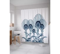 Штора (занавеска) для ванной JoyArty "Дикая растительность" из сатена, 180х200 см с крючками, sc_14455