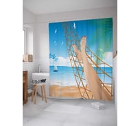 Штора (занавеска) для ванной JoyArty "Красивый отдых" из сатена, 180х200 см с крючками, sc_13914