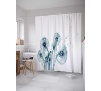 Штора (занавеска) для ванной JoyArty "Ветренные одуванчики" из сатена, 180х200 см с крючками, sc_14447