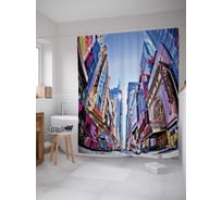 Штора (занавеска) для ванной JoyArty "В большом городе" из сатена, 180х200 см sc_244908