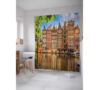 Штора (занавеска) для ванной JoyArty "Приятный вид" из сатена, 180х200 см с крючками, sc_14418