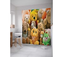 Штора (занавеска) для ванной JoyArty "Плюшевая коллекция" из сатена, 180х200 см с крючками, sc_1220