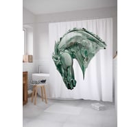 Штора (занавеска) для ванной JoyArty "Лошадиная фигура" из сатена, 180х200 см с крючками, sc_14863