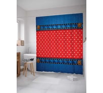 Штора (занавеска) для ванной JoyArty "Джинсы со вставкой" из сатена, 180х200 см с крючками, sc_17163