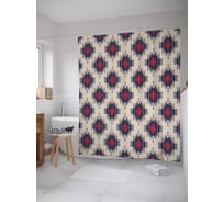 Штора (занавеска) для ванной JoyArty "Классический орнамент" из сатена, 180х200 см с крючками, sc_13932