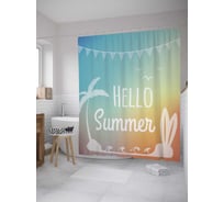 Штора (занавеска) для ванной JoyArty "Привет лето" из сатена, 180х200 см с крючками, sc_10689