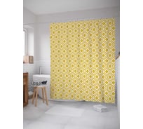 Штора (занавеска) для ванной JoyArty "Пузырьки счастья" из сатена, 180х200 см с крючками, sc_14344