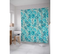 Штора (занавеска) для ванной JoyArty "Лепесточные механизмы" из сатена, 180х200 см с крючками, sc_12025