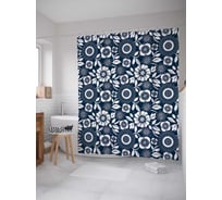 Штора (занавеска) для ванной JoyArty "Цветки привлекательности" из сатена, 180х200 см с крючками, sc_14393